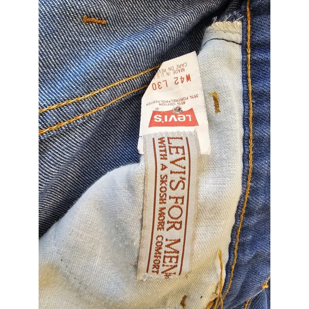 VINTAGE Levi's Jeans Mens 42 X 30 Blue 547 Orange Tab Skosh Comfort Room 80s USA